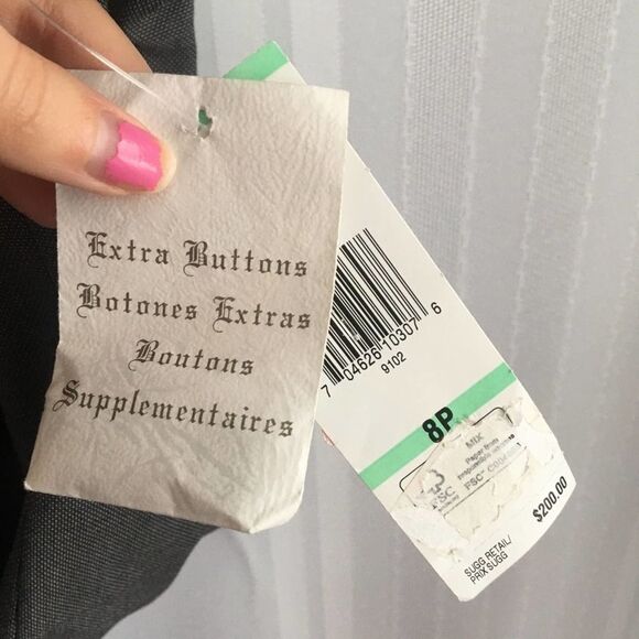 Nine West Suit One Button Blazer Jacket Gray 8P NWT Long Sleeve Workwear - Picture 6 of 10